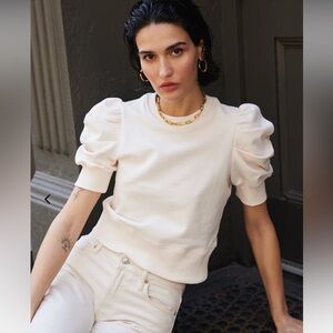 SOLD OUT NYC cream Just Enough Puff Short Sleeve Sweatshirt